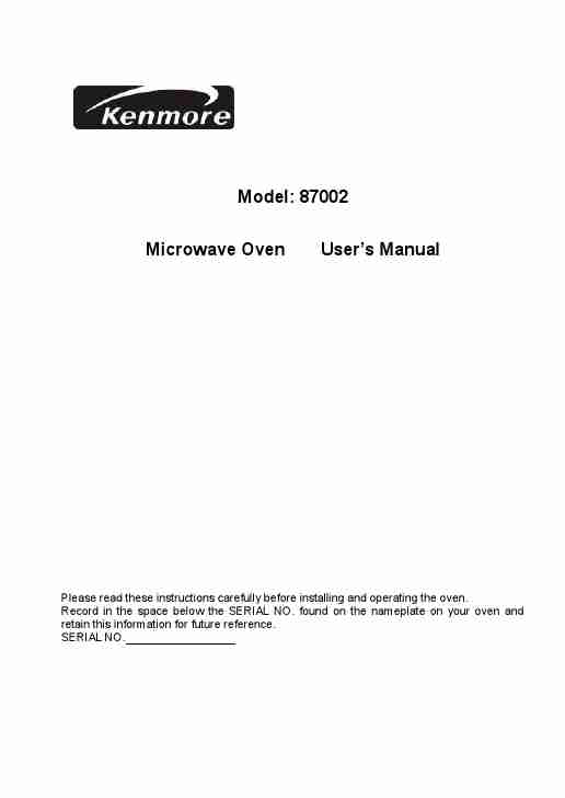 Kenmore Microwave Oven 87002-page_pdf